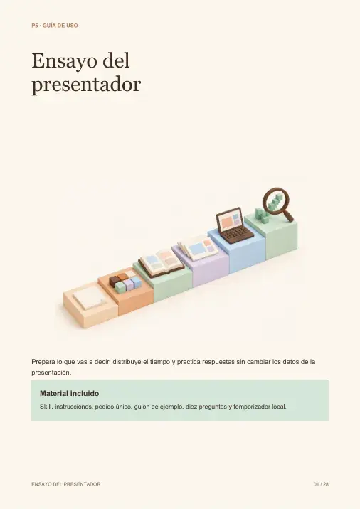 Cubierta de Ensayo del presentador